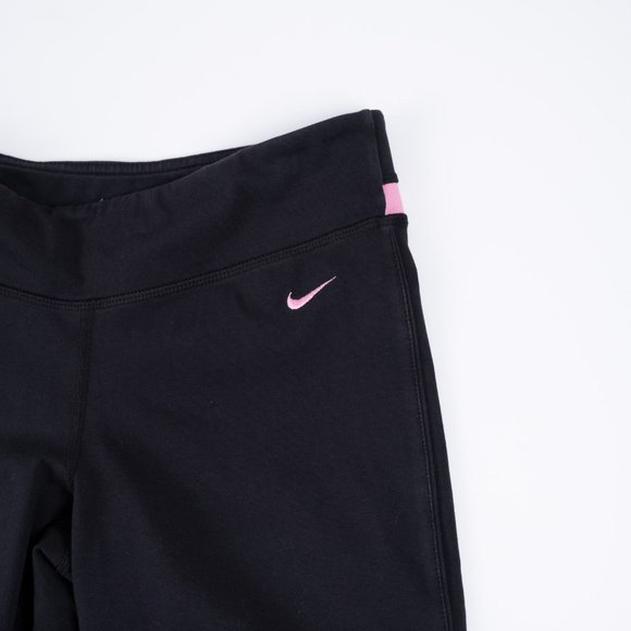 NIKE Dri-Fit black crop yoga pants with pink stripe size S - Picture 5 of 6